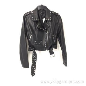 Women's Studded Faux Leather Jacket